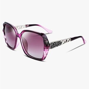 Feisedy polarized women’s square sunglasses sparkling composite frame
